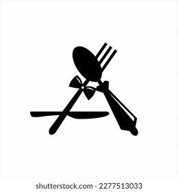 Abstract letter A concept chef logo design with spoon, tie fork and knife.