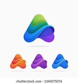 Abstract Letter A Concept illustration vector Design template. Suitable for Creative Industry, Multimedia, entertainment, Educations, Shop, and any related business