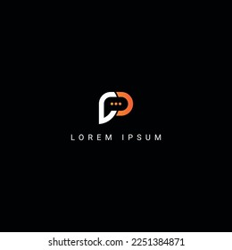 Abstract letter CP logo. Chat icon vector.