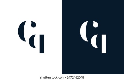Abstract letter cq logo. This logo icon incorporate with abstract shape in the creative way. It look like letter C and Q.