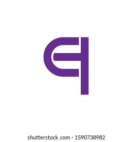 abstract letter cq simple geometric lowercase logo vector