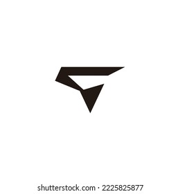 abstract letter cq simple geometric logo vector