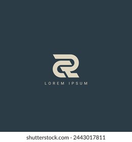 Abstract letter CR RC monogram logo vector template. Initial based minimal flat icon vector.