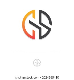 Abstract Letter CS, creative design, logo or icon symbol