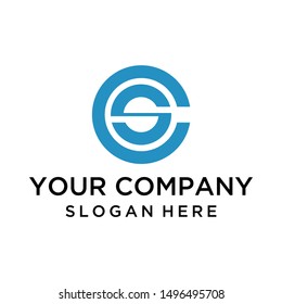 Abstract letter CS logo design vector for business company
