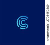 Abstract letter CS and secure or Letter CS fingermark logo concept vector icon