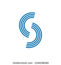 abstract letter cs stripes simple logo