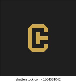 Abstract letter CT logo design template