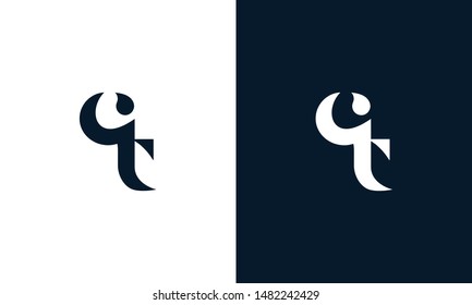 Abstract letter CT logo. This logo icon incorporate with abstract shape in the creative way. It look like letter 