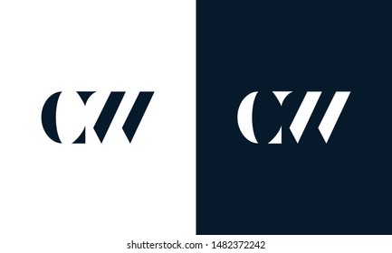 Abstract Letter CW Logo. This Logo Icon Incorporate With Abstract Shape In The Creative Way.