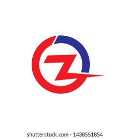 abstract letter cz thunder shape logo vector