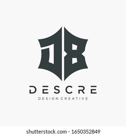 Abstract letter D 8 logo design with star hexagon  concept. Logo Emblem Capital Letter Modern Template. Creative bold minimalist logotype icon symbol. -VECTOR