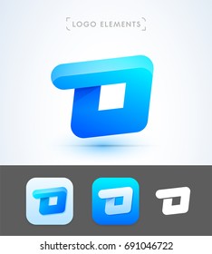 Abstract letter D application logo design. Material design style