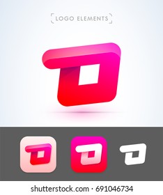 Abstract letter D application logo design. Material design style
