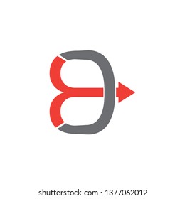 abstract letter d bow arrow overlapping logo vector