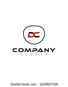 Abstract letter D & C linked lowercase logo design template elements