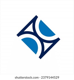Diseño del logotipo de la letra abstracta D C con semicírculo.