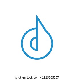 abstract letter d circle lines design logo vector 