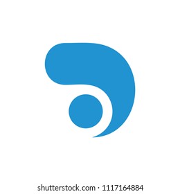 abstract letter d curves dot design logo 