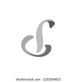 abstract letter d curves gradient logo 