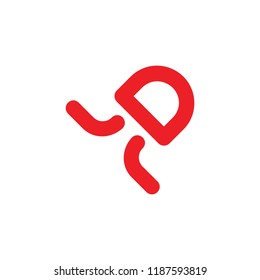 abstract letter d cute rocket symbol logo vector