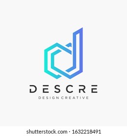 Abstract Letter D DD logo design With overlapping lines symbol. Modern logo with Building For Construction Company. Vector design template elements for your application or corporate identity.- vector