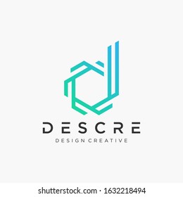 Abstract Letter D DD logo design With overlapping lines symbol. Modern logo with Building For Construction Company. Vector design template elements for your application or corporate identity.- vector