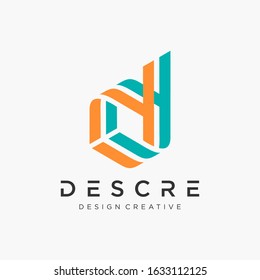 Abstract Letter D DD logo design With overlapping lines concept. Modern logo for business Company . Vector design template elements for your application or corporate identity.- vector