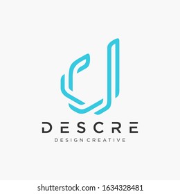 Abstract Letter D DD logo design With overlapping lines symbol. Modern logo with Building For Construction Company. Vector design template elements for your application or corporate identity.- vector