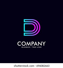 Abstract letter d, dd logo design vector