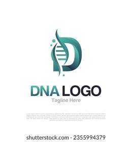 Abstract of Letter D and DNA Vector Logo