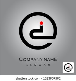 abstract letter D E ED DE vector logo