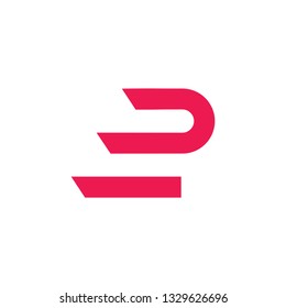 abstract letter d fast motion geometric line logo vector