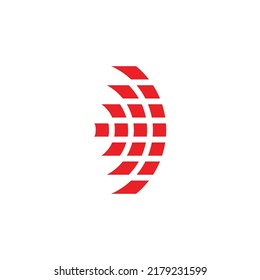 abstract letter d fast motion dots techno logo vector