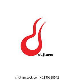 abstract letter d flame logo vector 