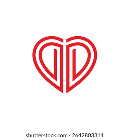 Abstract Letter D Forming Heart Shape Log