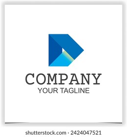 Abstract letter d forward logo icon design with arrow right graphic symbol for logistics delivery vector logo template