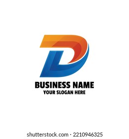 Resumen Letra D Gradiente Logotipo de color