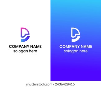 Diseño del logotipo del icono de la letra D