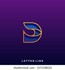 Abstract Letter D Illustration Vector Design Template. Suitable for Creative Industry, Multimedia, entertainment, Educations, Shop, and any related business