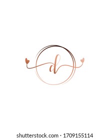 Abstract  Letter D Initial beauty hearts monogram and elegant logo design, vector logo for business and company identity
