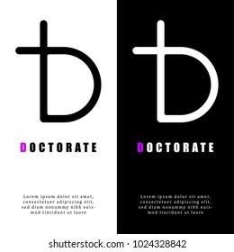 Abstract letter D logo design, Decorative English letter D logo, Design of capital English letter logo, Vector illustration, Vector graphic design of unique alphabet logo