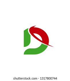 Abstract letter D logo design template
