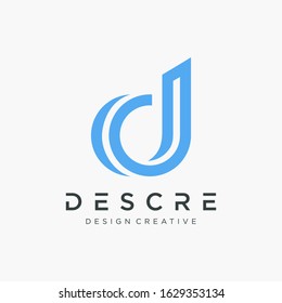 Abstract Letter D logo design With line concept. Modern logo for Building For Construction Company with overlapping lines symbol. Vector design for your application or corporate identity.- vector  