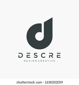 abstract letter D logo design with ribbon swoosh wave. The logo can be used for business consulting and financial companies. Technology digital concept. - vector