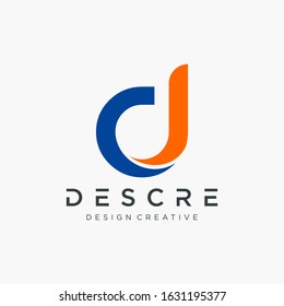 abstract letter D logo design with ribbon swoosh wave. The logo can be used for business consulting and financial companies. Technology digital concept. - vector