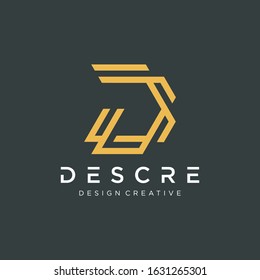 Abstract Letter D logo design With overlapping lines symbol. Modern logo with Building For Construction Company . Vector design template elements for your application or corporate identity.- vector