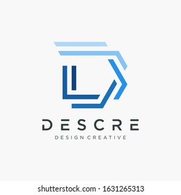 Abstract Letter D logo design With overlapping lines symbol. Modern logo with Building For Construction Company . Vector design template elements for your application or corporate identity.- vector