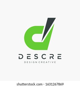abstract letter D logo design with  swoosh element. The logo can be used for business consulting and financial companies. Technology digital concept. - vector