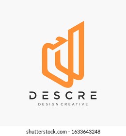 Abstract Letter D logo design With line concept. Modern logo for Building For Construction Company with overlapping lines symbol. Vector design for your application or corporate identity.- vector  